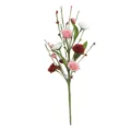 Tige de fleurs artificielles avec roses roses, rouges et blanches déco - Pique Rose Coeur / Tige de Rose Unique