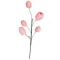 Decorative Easter branch featuring pink tulips and speckled eggs for festive home decor - Pink