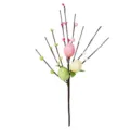 Handcrafted Easter egg branch pick with colorful speckled eggs and berry accents - Single Easter Stem