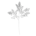 Artificial 3-fork small bamboo leaf branch with shiny silver glitter for Christmas decor - Silver