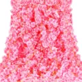 Artificial pink cherry blossom vine hanging flower garland for home and wedding decor. - Dark Pink, 1 Piece
