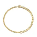 Detail of gold asymmetric chain necklace featuring round and paperclip link designs - Gold Necklace