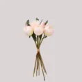 Realistic white and pink simulation peony bud bouquet for wedding photography props - Champagne Pink