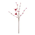 Handmade Valentine's Day artificial red heart berry stem for wedding table decor - Red