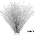 30 pcs branches artificielles pailletées argentées décoratives pour sapin de noël maison - 30 Pièces/Paquet / Argent