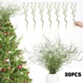 30 Pcs Noël paillettes branche frisée arbre décoration maison déco remplissage floral - 30 Pièces/Paquet / Vert
