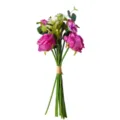 Realistic pink artificial rose bouquet for wedding and home tabletop decoration decor. - 39cm / Deep purple
