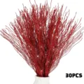 Branches bouclées à paillettes rouges décoration pour sapin de noël déco maison intérieur 30pcs - 30 Pièces/Paquet / Rouge