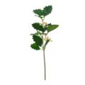Artificial holly leaf berry pick with cream berries for Christmas decor - 1 Piece / White Berry Holly / 25cm