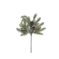 Realistic artificial pine sprig with frost needles and brown pinecones for Christmas decor - Pinecone Branch / 36cm