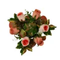 Ghirlanda di candela con rose artificiali e foglie d'acero per decorazione tavola autunnale - Arancione Bicolore