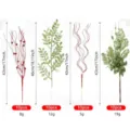 Glitter Christmas floral picks set featuring berry branches and green leaves decoration - Pack of 40 / Red & Green Mixed