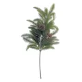 Realistic artificial pine needle branch with three natural pine cones for Christmas decor - Dense Pine Cone Branch / 63cm