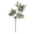 Realistic artificial pine branch with pine cones for Christmas decor, green needles - Large Pine Cone Branch / 76cm
