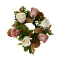 Ghirlanda di candele di rose artificiali autunnali decorazione tavola per festa - Rosa Antico