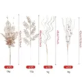 40pcs gold glitter Christmas picks set with dimensions and weights for tree decor - Pack of 40 / Champagne