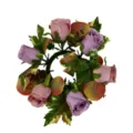 Anello di candela rosa in acero autunnale per centrotavola e decorazione di festa autunnale - Viola Chiaro Bicolore