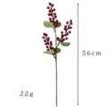 Artificial red berry branch floral spray for festive home and holiday decoration 56cm - Berry Sprays with Leaves