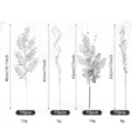 Silver glitter Christmas floral picks set with height and weight specifications - Pack of 40 / Silver