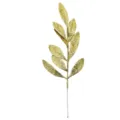 Decorative golden glitter artificial leaf sprig with nine leaves for DIY projects - Gold