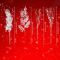 White glittery Christmas decorative stems dimensions and weights for tree decor - Pack of 40 / White