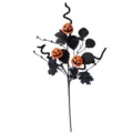 Halloween Künstlicher Kürbis Zweig Schwarze Ahornblätter Gruselige Party Deko Requisite - Kürbis-Gruselgesicht-Zweige (50 cm, 36 g)