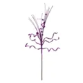 Tallo decorativo navideño morado brillante con cintas rizadas y adornos de bayas centelleantes - Púrpura