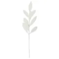 White glitter leaf artificial plant branch with 9 leaves for Christmas tree decor - White