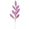 Artificial purple glitter leaves branch with 9 leaves for Christmas tree DIY decor - Purple Pink