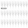 Set van 30 zilveren glitter decoratieve takken voor kerstboom en feestdecoratie - 30 Stuks/Pak / Zilver