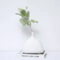 Pianta finta di cineraria marittima in stile nordico con vaso in ceramica bianca - Asta Ispessita / Verde chiaro