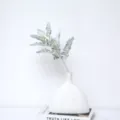 Stelo di foglia artificiale di cineraria marittima floccata per decorazione nordica - Asta Ispessita / Verde
