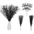 Set mit 24 schwarzen glitzernden Weihnachtsdeko-Zweigen mit Beeren- und Spiralakzenten - 24er-Pack / Schwarz