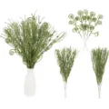 24-teiliges Set grüner Glitzer-Lockenstiele und Beeren-Picks für die Weihnachtsdeko - 24er-Pack / Grün