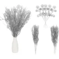 24-teilige silberne Glitzer-Weihnachtszweige mit Lockenspray und Beeren - 24er-Pack / Silber