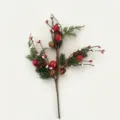 Artificial Christmas pine needle branch with red berries and pine cones for decor - Red Berry Pine Style