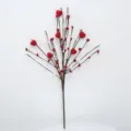 Artificial spray with red heart-shaped berries and white buds for Valentine's Day decor. - 8Pcs Set / Red White Hearts