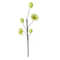Easter artificial floral pick featuring speckled green eggs and daisies for holiday decor - Green