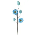 Artificial blue daisy pick with speckled Easter eggs for spring holiday floral arrangements - Blue