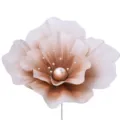 Grande fleur de coquelicot artificielle avec perle pour mariage et deco interieure. - Café clair 40 cm