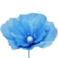 Fausse fleur de coquelicot bleue géante décorative pour mariage et aménagement de vitrine - Bleu ciel 40 cm