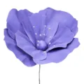 Fausse fleur de coquelicot géante violette avec étamines de perles pour mariage SKU - Violet 40CM