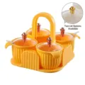 Nordic style yellow seasoning jar set with portable handle and transparent lids - Portable Seasoning Basket Yellow