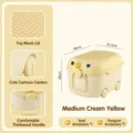 Medium cream yellow children's toy storage box with wheels and building block lid - Medium (46x31.5x28cm) / Medium Cream Yellow