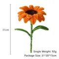 Tournesol en fil de chenille crocheté à la main pour la remise des diplômes, 31 cm - Tournesol Fini à Simple Tige Double Couche