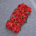 Rangée de fleurs de mariage artificielles rouges, arrangement de fleurs en soie d'eucalyptus - Rouge 1