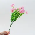 Artificial eucalyptus wildflower bunch pink fake flowers for home spring garden decor - Rose Pink