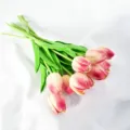 Realistic pink artificial tulips bouquet for elegant home and wedding decoration - Rose Red