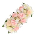 Rangee de fleurs de roses artificielles chemin de table mariage arrangement rose - Rose Champagne