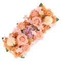 Arrangement floral de mariage artificiel rose en soie et hortensia pour allee - Orange